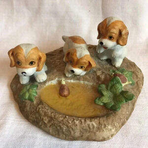 Vintage Sunsaint Puppies and the Puddle Home Decorative Collection 1988.